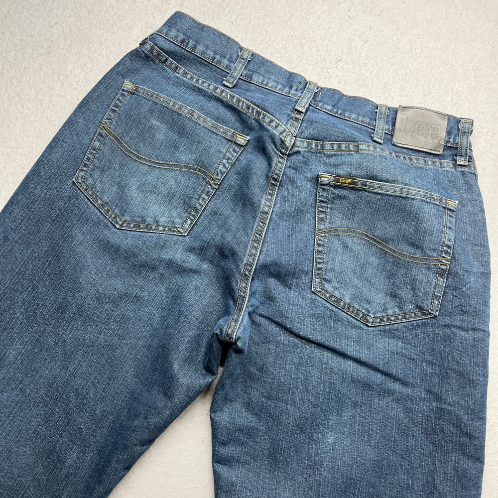 Lee Relaxed Fit Fleece Lined Jeans Blue Denim Workwear 34x34 Outdoors